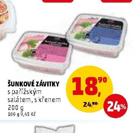 ŠUNKOVÉ ZÁVITKY s pařížským salátem