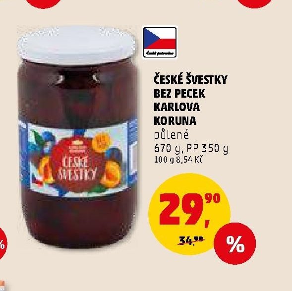České švestky bez pecek Karlova Koruna