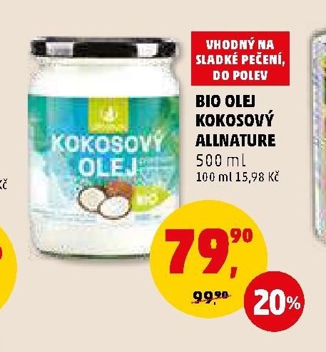 BIO OLEJ KOKOSOVÝ ALLNATURE