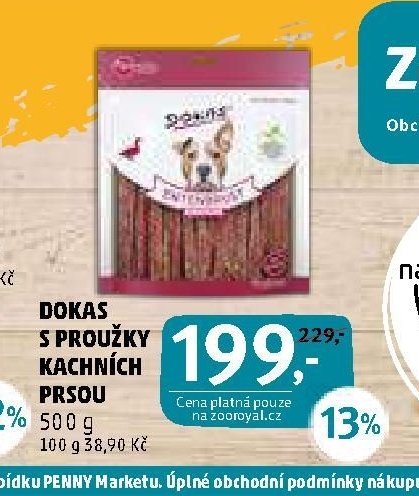 Dokas s proužky kachních prsou