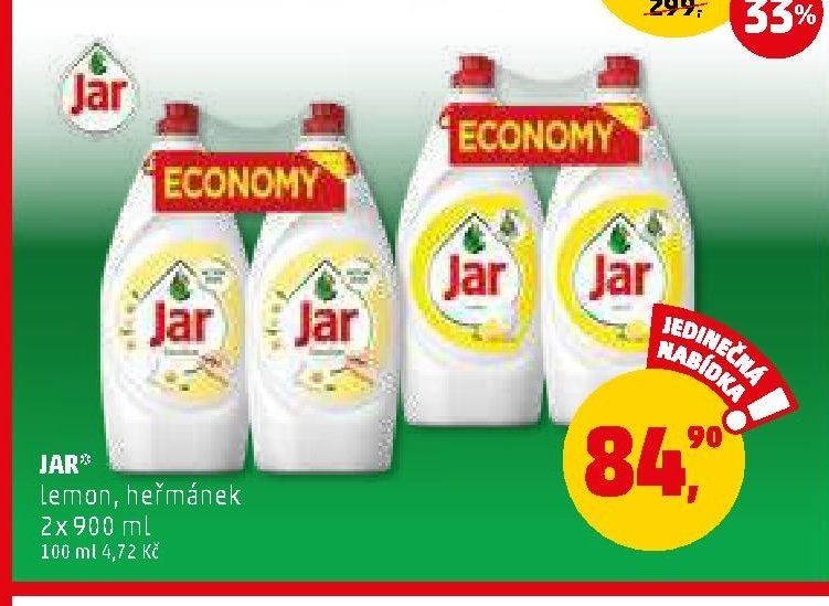 JAR lemon, heřmánek 2x 900 ml
