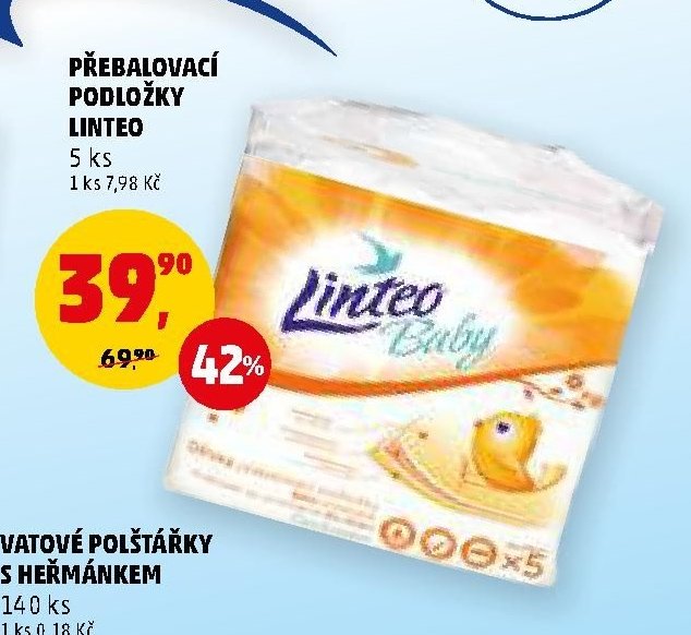 PŘEBALOVACÍ PODLOŽKY LINTEO 5 ks