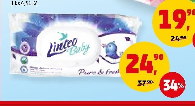 DĚTSKÉ VLHČENÉ UBROUSKY LINTEO 80 ks