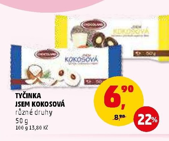 TYČINKA JSEM KOKOSOVÁ různé druhy 50 g