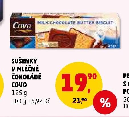 SUŠENKY V MLÉČNÉ ČOKOLÁDĚ COVO 125 g