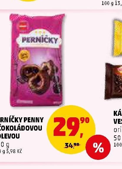 PERNÍČKY PENNY S ČOKOLÁDOVOU POLEVOU 500 g