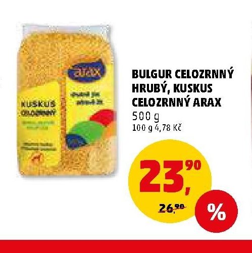 BULGUR CELOZRNNÝ HRUBÝ, KUSKUS CELOZRNNÝ ARAX