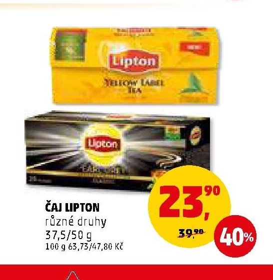 ČAJ LIPTON různé druhy 37,5/50 g