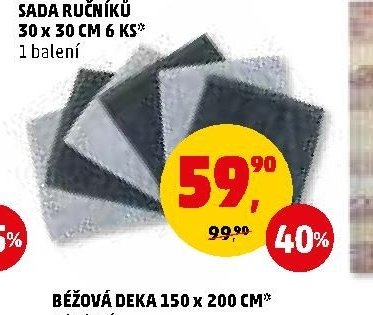 Sada ručníků 30x30 cm 6 ks