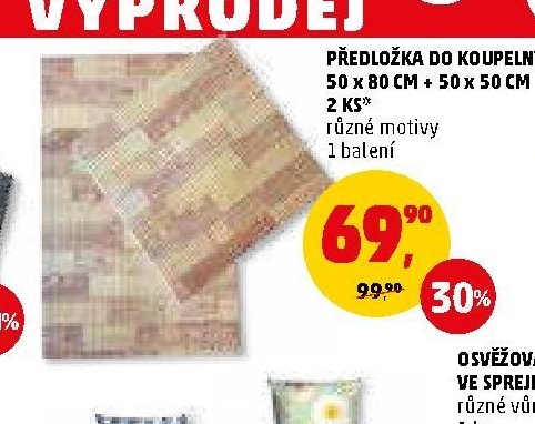 Předložka do koupelny 50x80 cm + 50x50 cm 2 ks