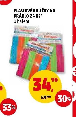 Plastové kolíčky na prádlo 24 ks