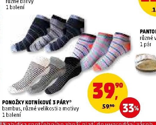 Ponožky kotníkové 3 páry