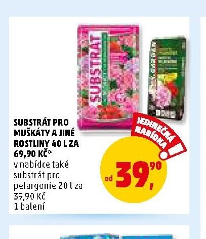 SUBSTRÁT PRO MUŠKÁTY A JINÉ ROSTLINY 40 L