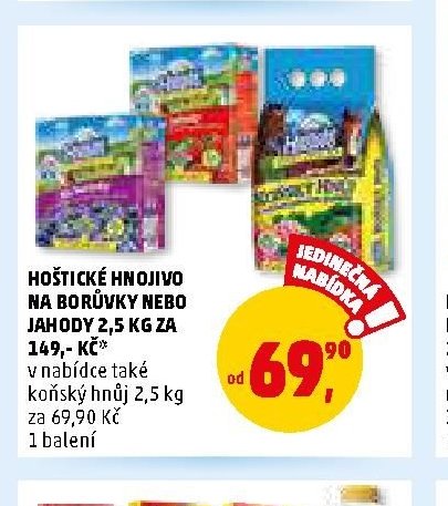 HOŠTICKÉ HNOJIVO NA BORŮVKY NEBO JAHODY 2,5 KG