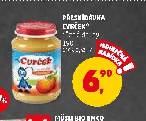 Přesnídávka Cvrček