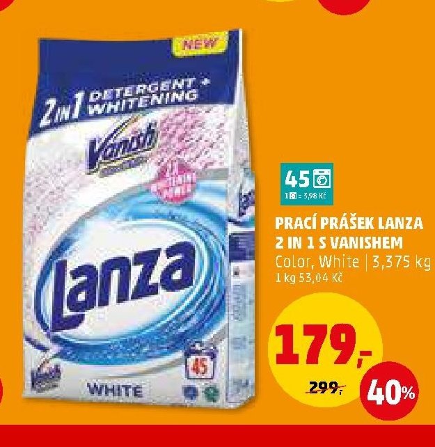 Prací prášek Lanza 2 in 1 s Vanishem