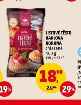 LISTOVÉ TĚSTO KARLOVA KORUNA