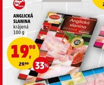 ANGLICKÁ SLANINA krájená 100 g
