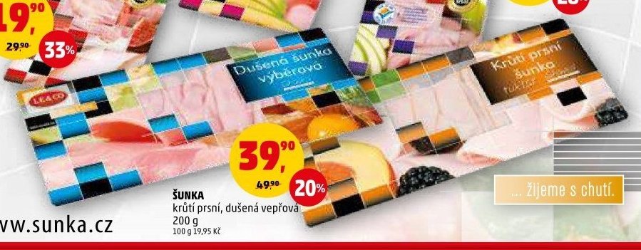 ŠUNKA krůtí prsní, dušená vepřová 200 g