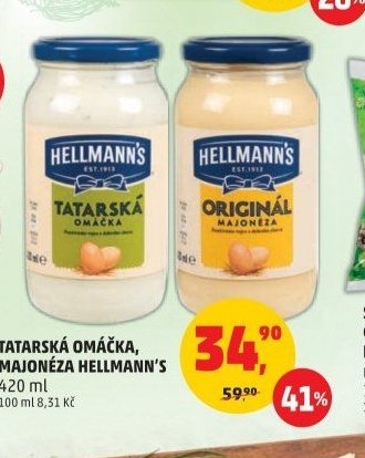 TATARSKÁ OMÁČKA, MAJONÉZA HELLMANN'S 420 ml