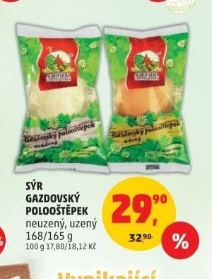 SÝR GAZDOVSKÝ POLOOŠTĚPEK 168/165 g