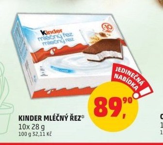 KINDER MLÉČNÝ ŘEZ* 10x 28 g