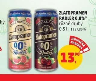 Zlatopramen Radler 0,0%