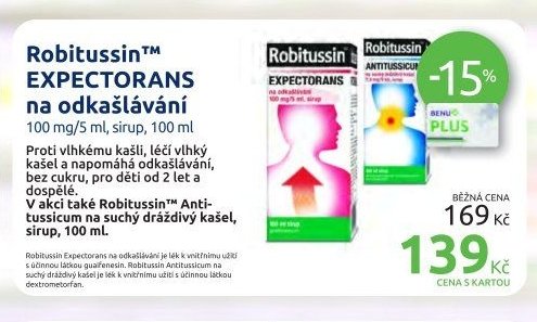 Robitussin EXPECTORANS na odkašlávání