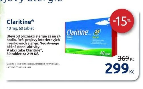 Claritine 10 mg, 60 tablet