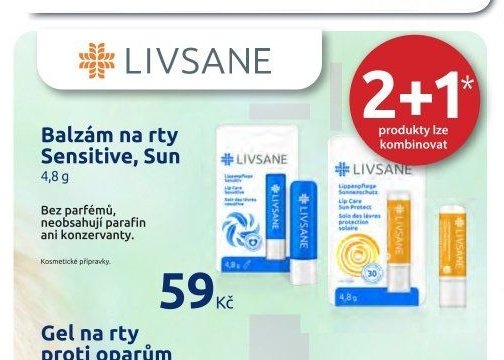LIVSANE Balzám na rty Sensitive, Sun 4,8 g