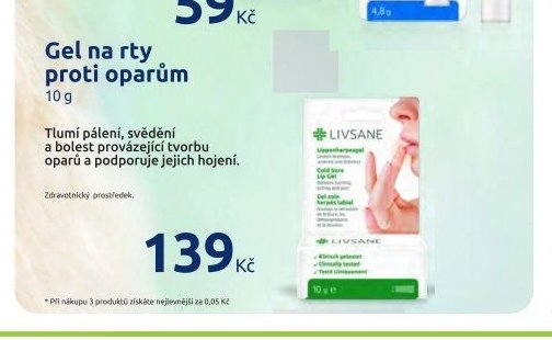 LIVSANE Gel na rty proti oparům 10 g