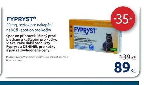 FYPRYST 50 mg, roztok na nakapání na kůži - spot-on pro kočky