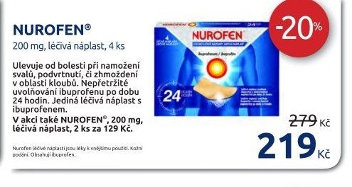 NUROFEN, 200 mg, léčivá náplast, 4 ks