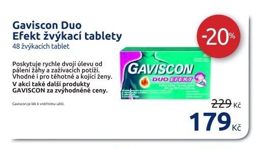 Gaviscon Duo Efekt žvýkací tablety