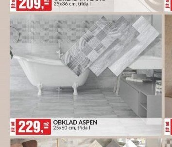 OBKLAD ASPEN 25x60 cm, třída I