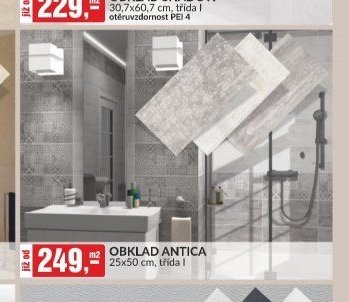 OBKLAD ANTICA 25x50 cm, třída I