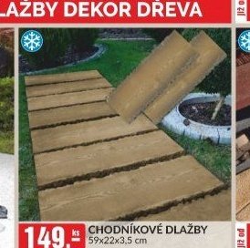 CHODNÍKOVÉ DLAŽBY 59x22x3,5 cm