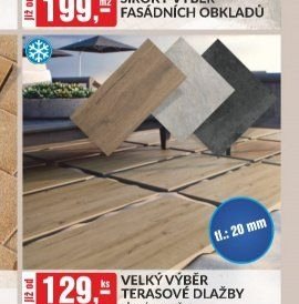 VELKÝ VÝBĚR TERASOVÉ DLAŽBY různé rozměry