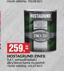 HOSTAGRUND ZINEX 0,6 l, samozákladující akrylátová barva na pozink