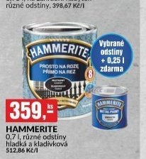 HAMMERITE 0,7 l, různé odstíny
