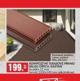KOMPOZITNÍ TERASOVÉ PRKNO SALAG OŘECH, KAŠTAN