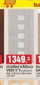 DVEŘNÍ KŘÍDLO VEDI 5*5 pokojové dub stříbrný, lakované „60-80“