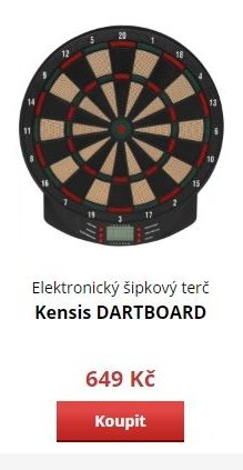 Elektronický šipkový terč Kensis DARTBOARD