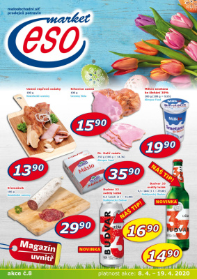 akční leták ESO MARKET 8.4.2020-19.4.2020