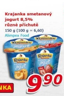 Jogurt smetanový ochucený Krajanka