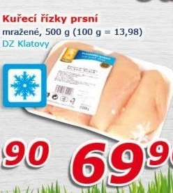 Kuřecí prsní řízky mražené DZ Klatovy
