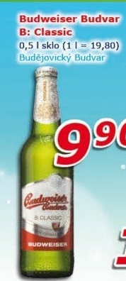 Pivo světlé výčepní B: Classic Budweiser Budvar