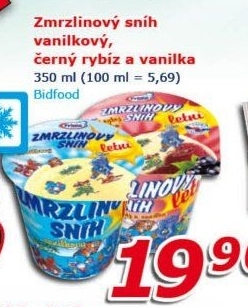 Zmrzlina sníh v kelímku Prima