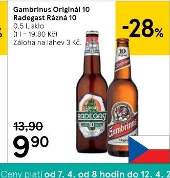 Gambrinus Originál 10, Radegast Rázná 10