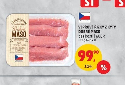 VEPŘOVÉ ŘÍZKY Z KÝTY DOBRÉ MASO